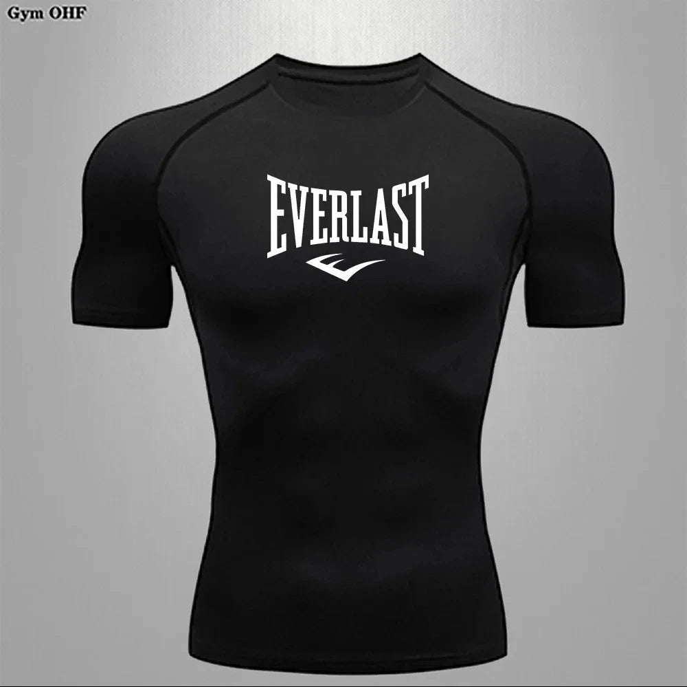 Men's Compression T-shirt Quick Dry Gym Fitness Athletic Tight Fitting Top