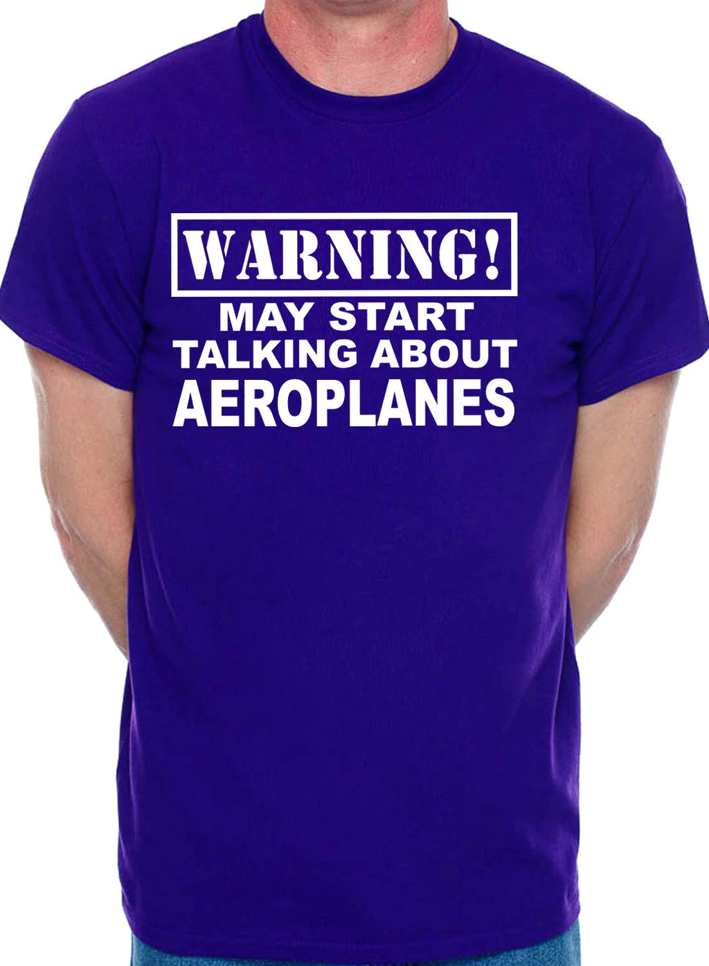 Warning May Talk About Aeroplanes Plane Spotter Funny Mens T-Shirt Size S-5XXL