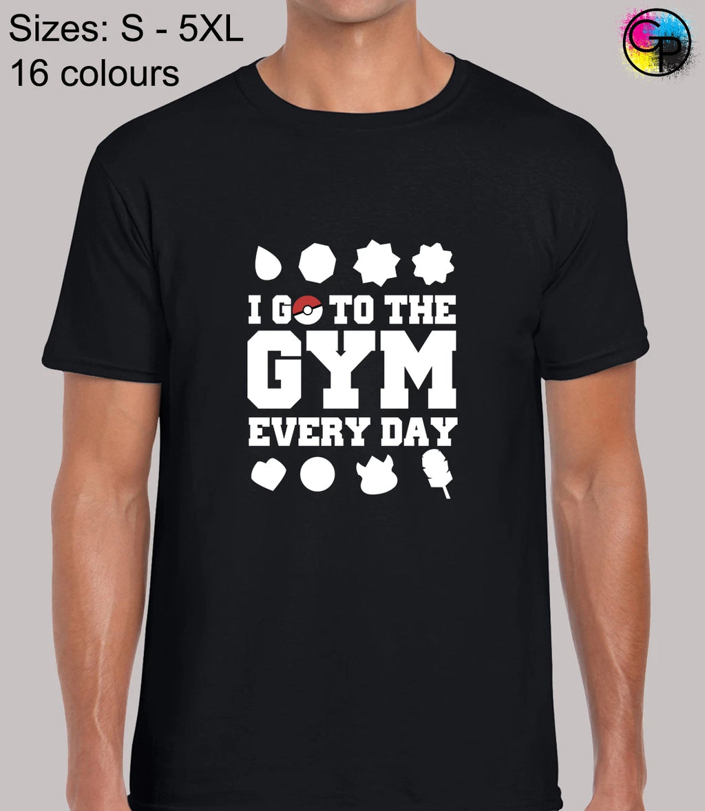 I Go To The Gym Pocket monster inspired Novelty Regular Fit T-Shirt for Men