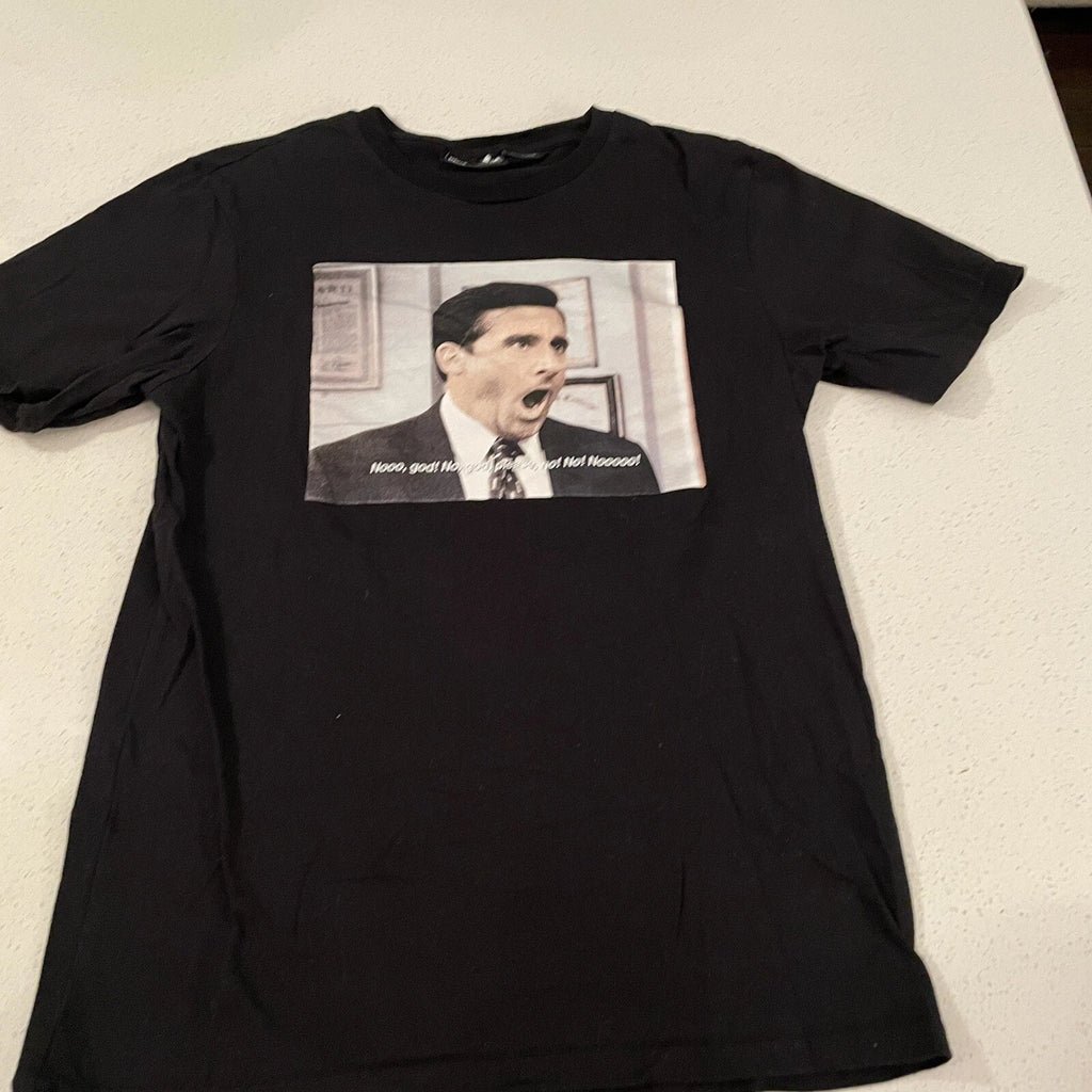 The Office T Shirt Adult Smal Black Short Sleeve “noo God,nooo" Graphic