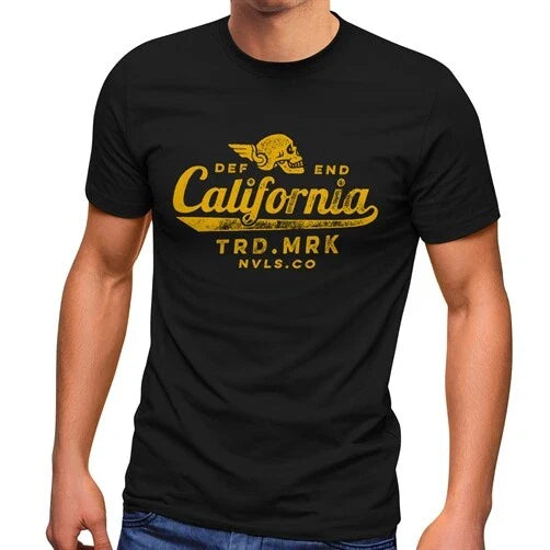 Men's T-Shirt California Skull Skull Wings Biker Motif Fashion