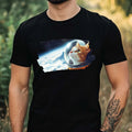 Mens Cat as Astronaut Print Cotton T-Shirt Size XS to 5XL