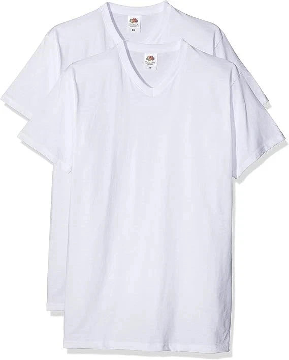Fruit of the Loom Men's Valueweight V-Neck T T-Shirt Pack Of 2 Casual Shirts