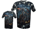 New Mens Glow in The Dark Dragon Skull Tattoo Gothic Tye Dye T- Shirt M - XXL