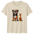 Colorful Shaggy Dog Cute Cat Animals Dogs Cats Mens T-Shirt Womens Tee Graphic