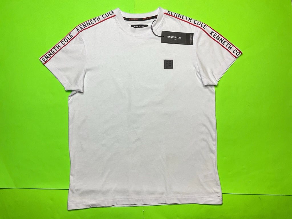 KENNETH COLE Men’s Short Sleeve T-shirt Size SMALL White w/Red, Black NEW
