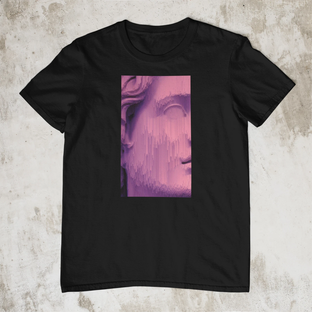 Melting Vaporwave Statue Fragment Aesthetic Men's Unisex Printed Cotton T-shirt