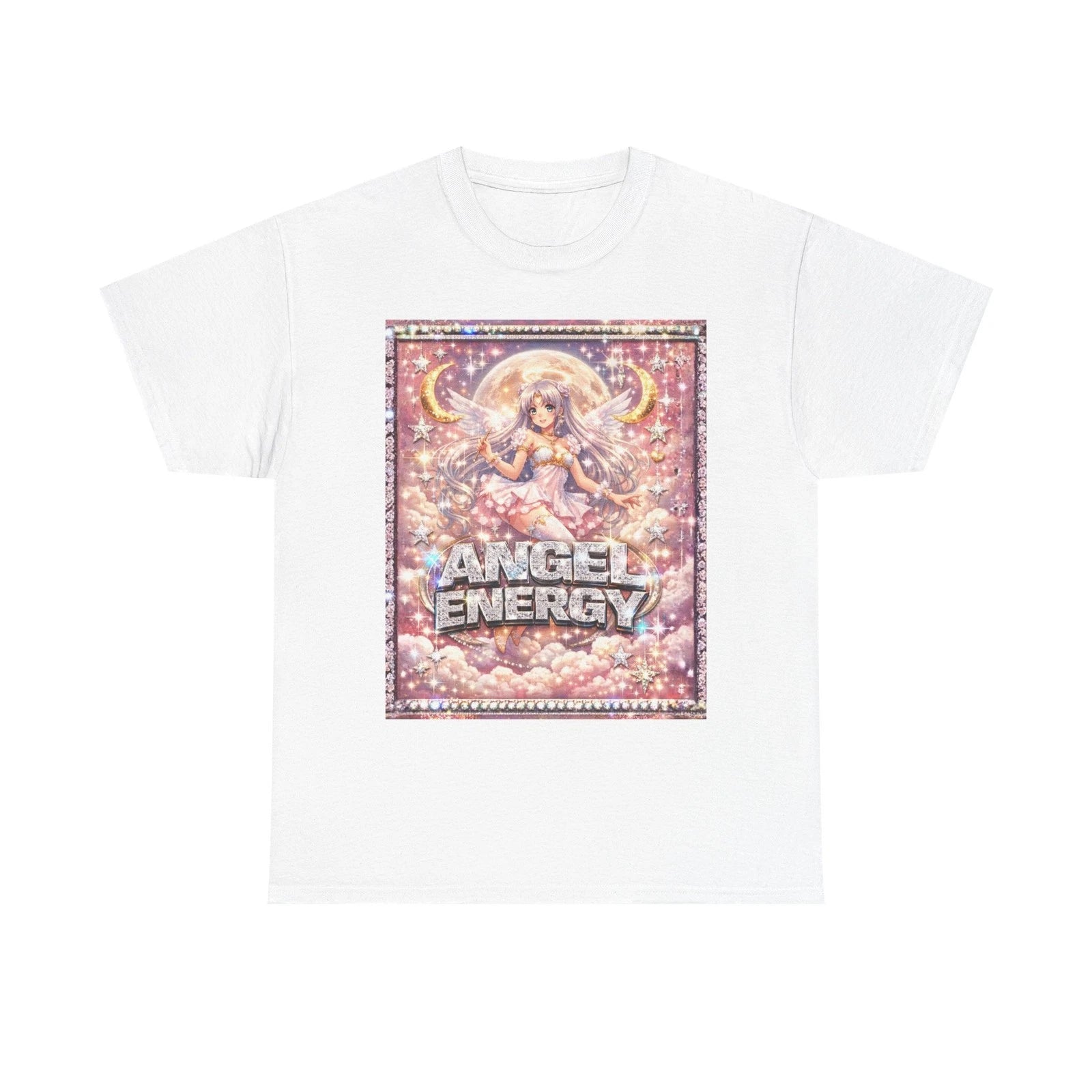 Angel Energy Y2K Glitter Aesthetic Shirt | Pastel Angel Illustration