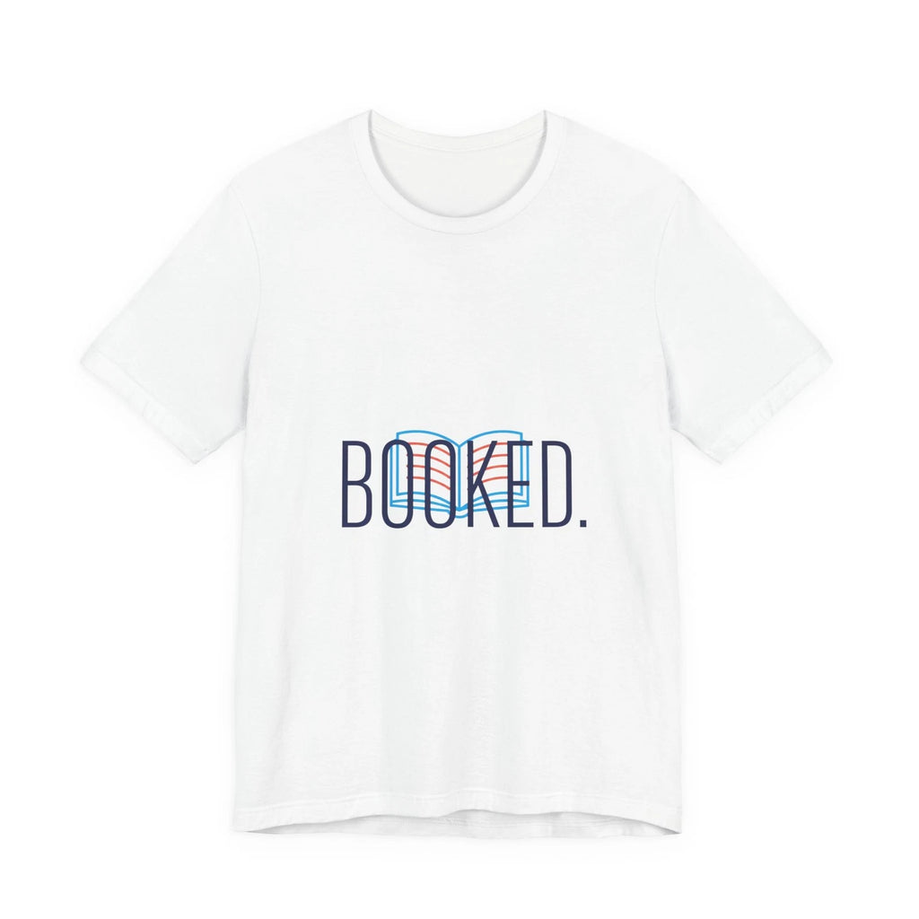 BOOKED. Tee | outline text shirt, hollow font minimalist typography
