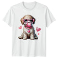 Fluffy Poodle Dog Wearing Womens T-Shirt Poodle Cute Art Dog Lover