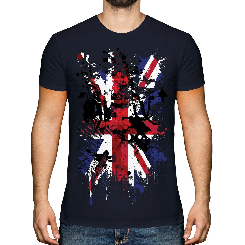 UNION JACK ABSTRACT PRINT MENS T-SHIRT GREAT BRITAIN FLAG UK UNITED KINGDOM TOP