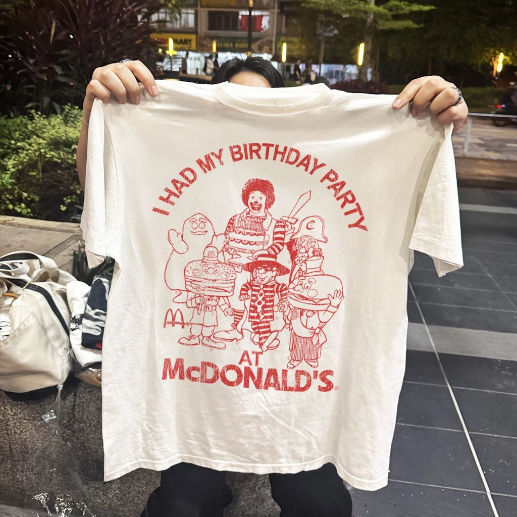 90s I Had My Birthday Party At Mcdonald's Rare White T-Shirt S