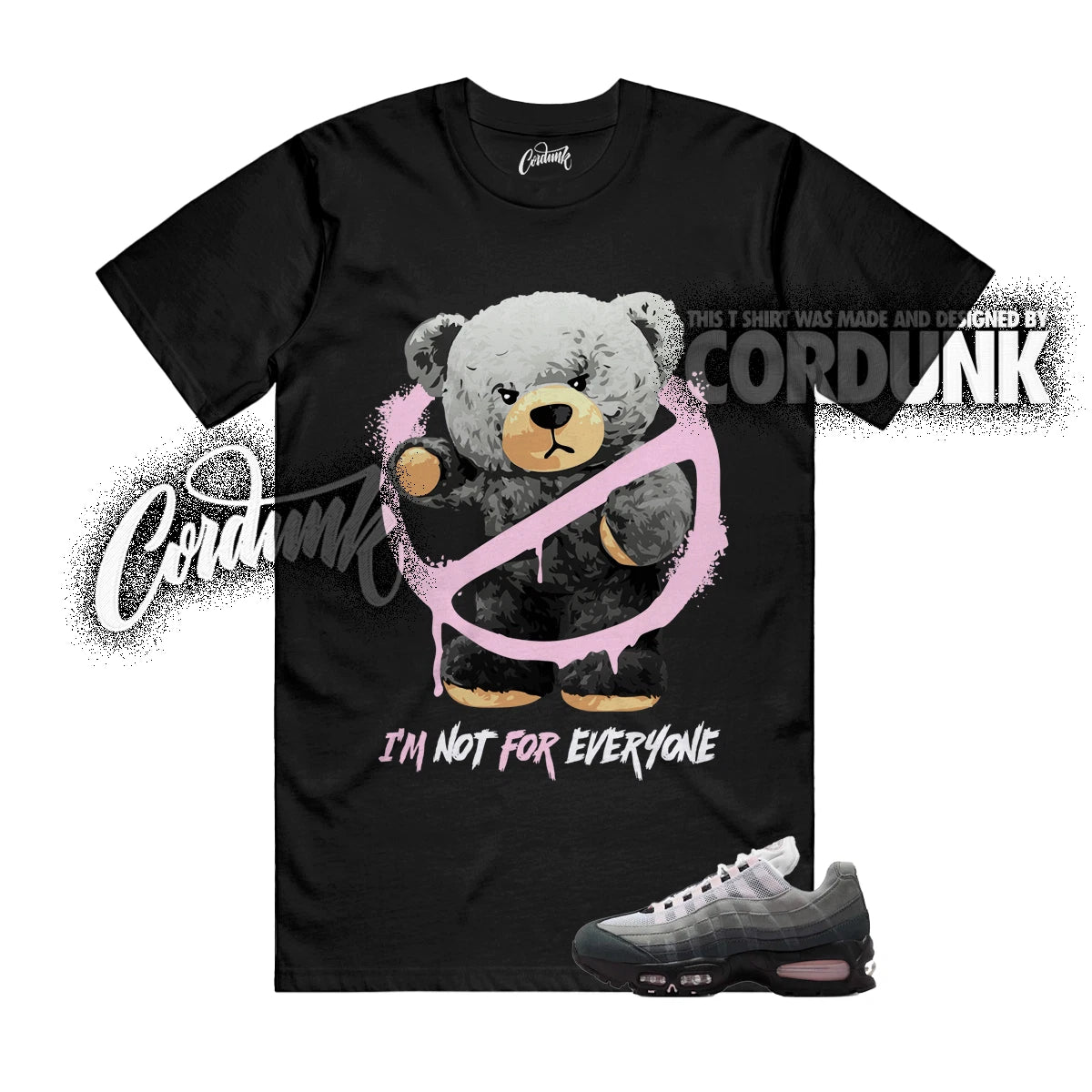 Air Max 95 Pink Foam OG Big Bubble White Black Silver T Shirt Match NOT