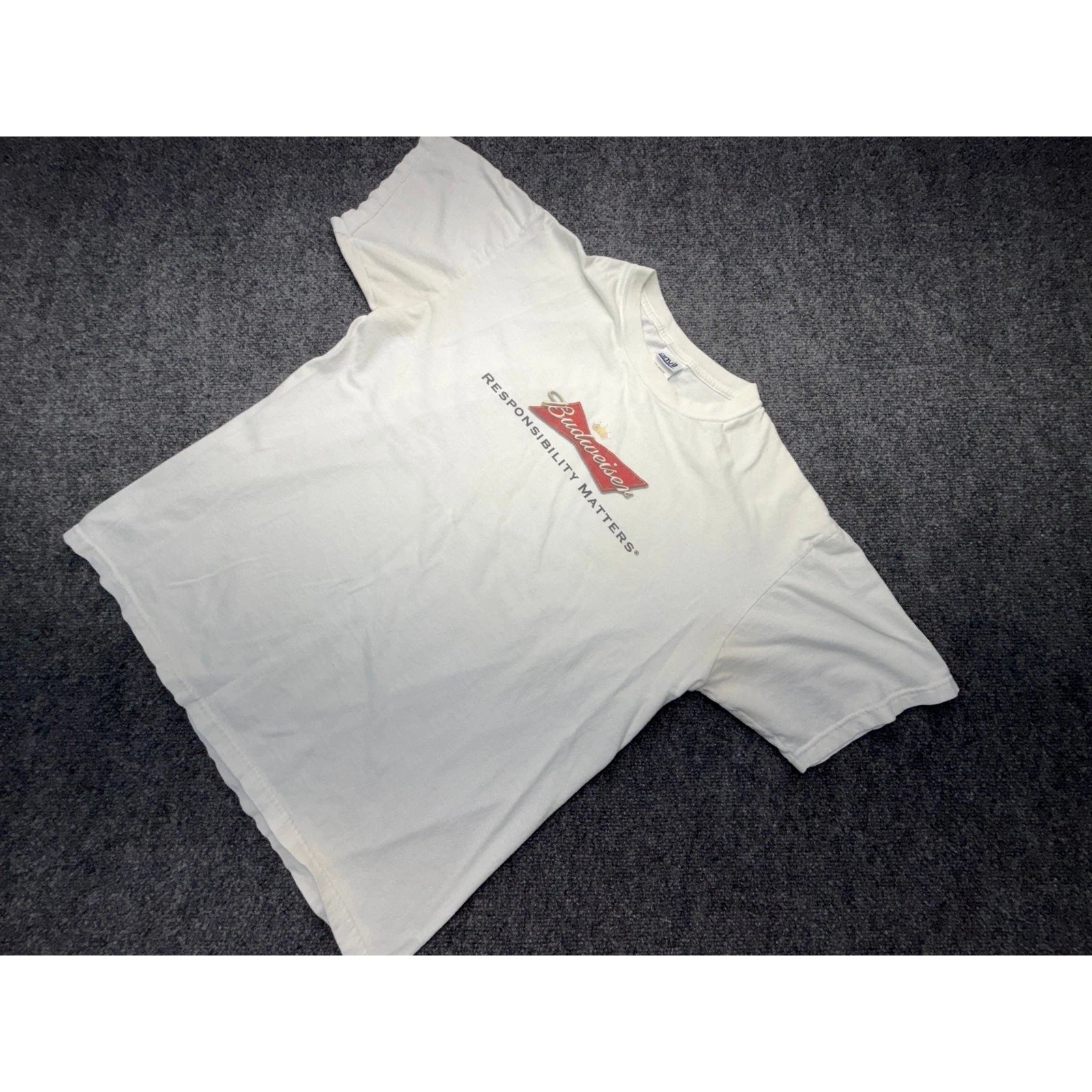 Budweiser Graphic T Shirt Logo Cotton White L
