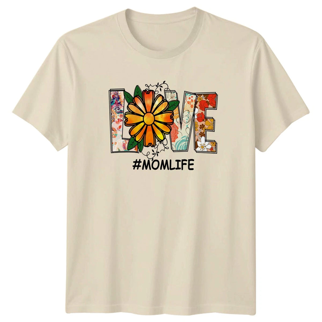 Love Momlife Womens T-Shirt Boho Floral Mama Life Mothers Day Gift For Her