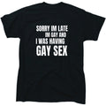Sorry I'm Late I'm Gay And I Was Having Gay Sex Mens Pride T-Shirt - Gift