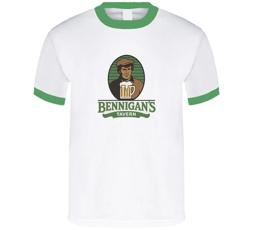 Bennigan's Tavern Beer 1980s Vintage Ringer T Shirt