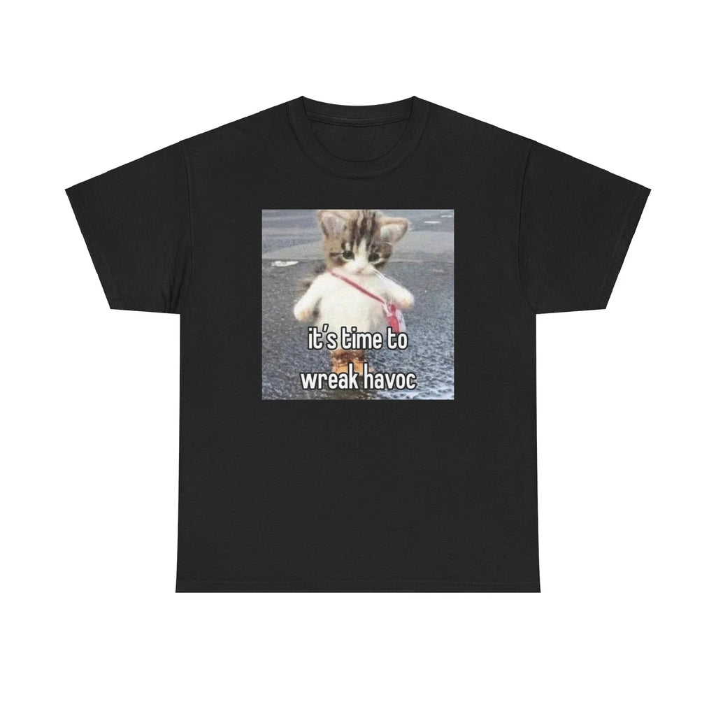 It is time Cat Unisex Male or Female Cotton Tee Funny Shirt, Parody, Gift, Meme