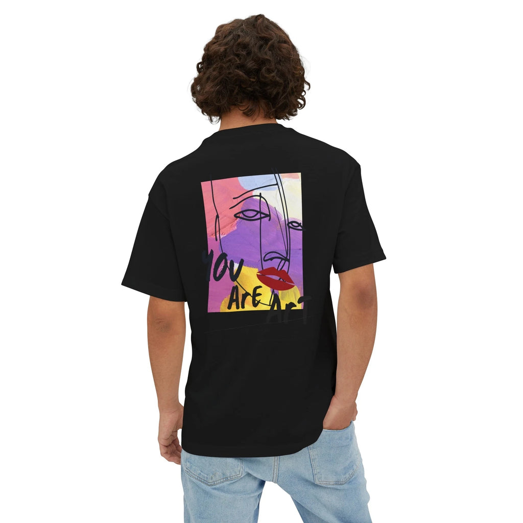 You Are Art Graphic Unisex Oversized Tee - Black