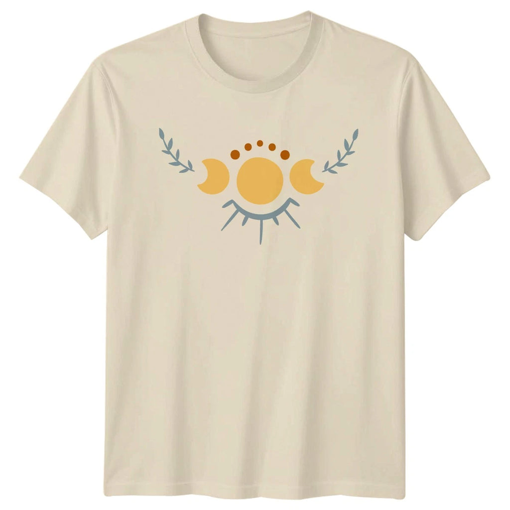 Mystical Triple Moon Eye Boho T-Shirt Celestial Spirituality Birthday Gift