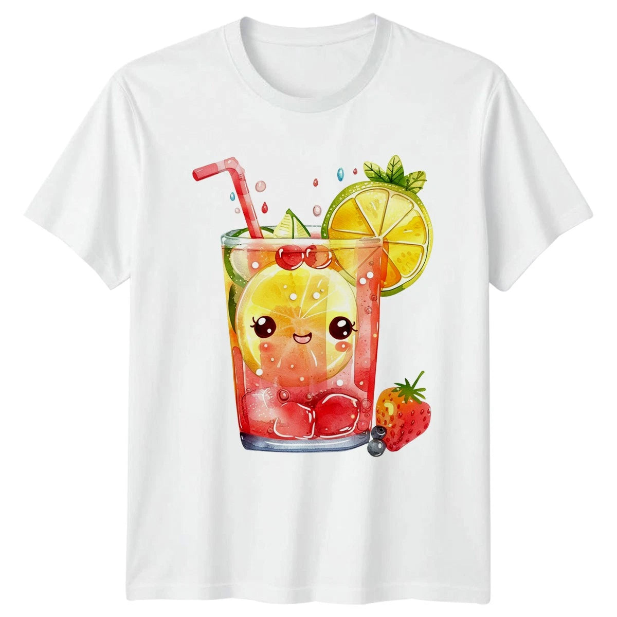 Cute Kawaii Fruit Drink T-Shirt Summer Beverage Gift For Him And Her