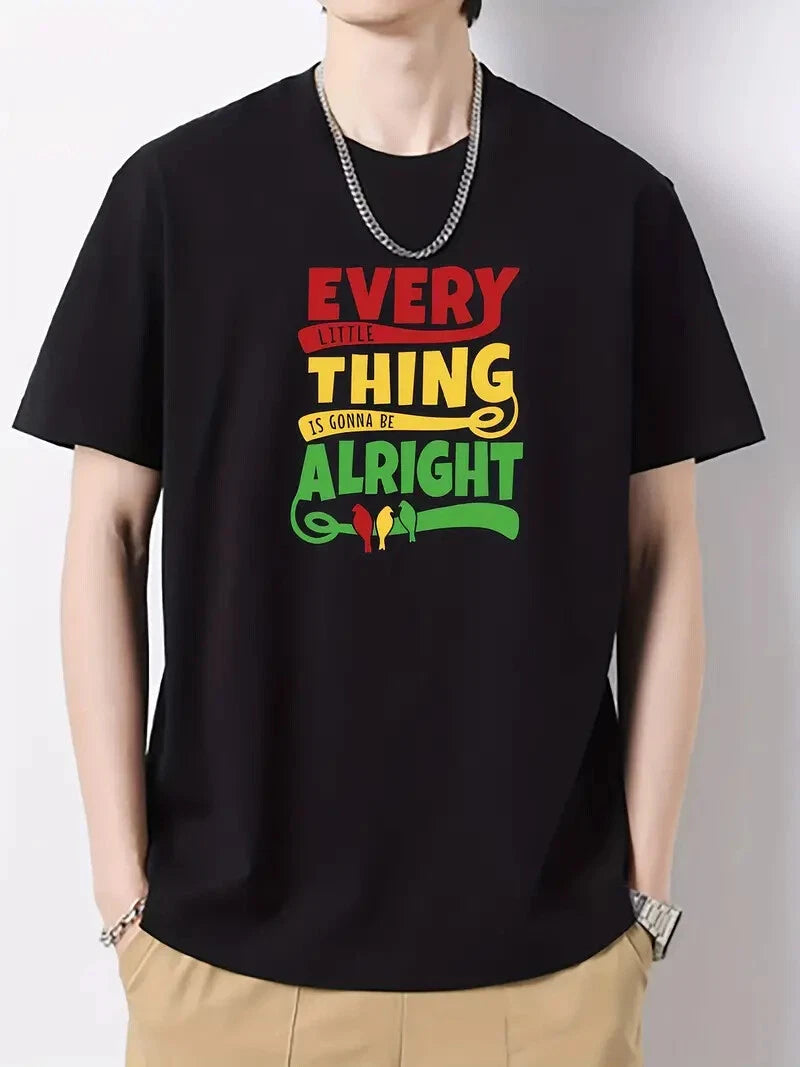 Bob Marley T-Shirt Reggae Jamaican Love Alright Graphic Tee Official Summer Top