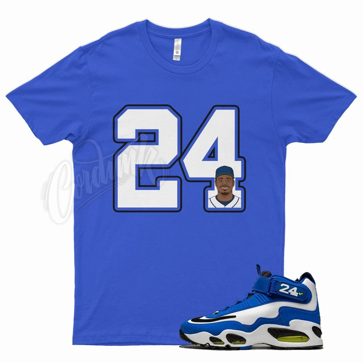 Royal 24 T Shirt for N Air Griffey Max 1 Varsity Royal Volt Black White