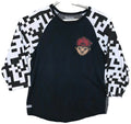 Trukfit Shirt Mens XL Black 3/4 Sleeve Pixel Logo Raglan Graphic Streetwear Tee