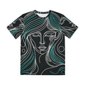 All Over Print T Shirt Minimalist Line Art Woman Face