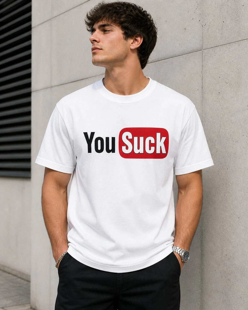 You Suck Funny Graphic T Shirt Mens XL White Gildan Hammer Meme Tee NWT