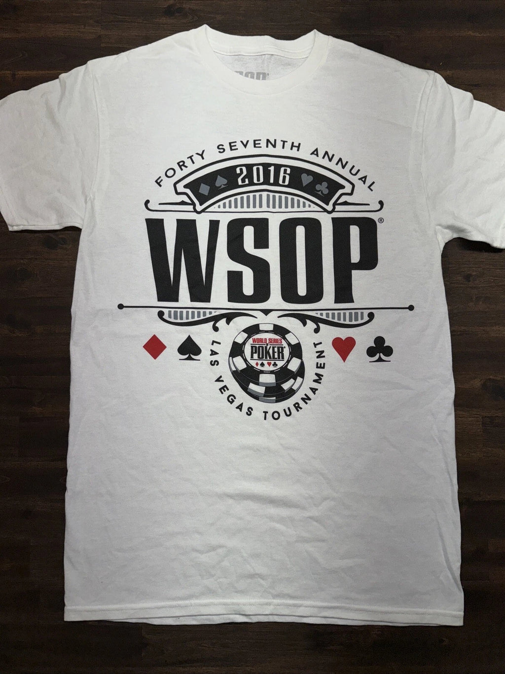 WSOP 47th Annual World Series of Poker Shirt 2016 Vegas Graphic Tee Small NWOT