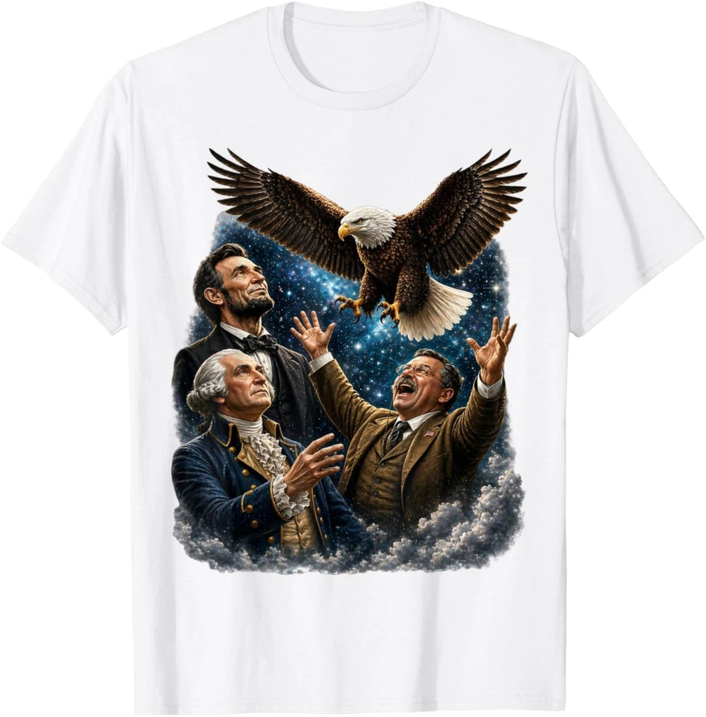 Funny Patriotic Presidents Bald Eagle Shirt USA Novelty Tee T-Shirt
