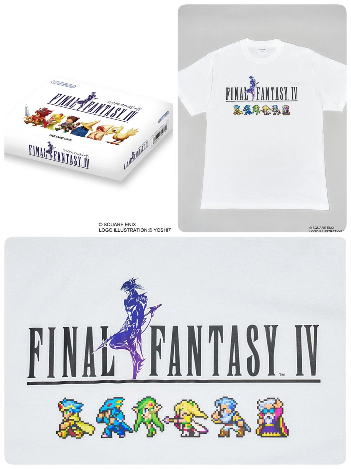 PSL Final Fantasy IV Pixel Art T-shirt White One size fits all Square Enix