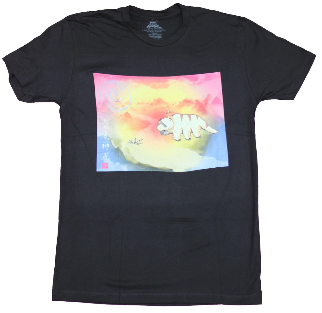 Avatar Last Airbender Adult New T-Shirt  - Flying Bison Rainbow Colors Pic