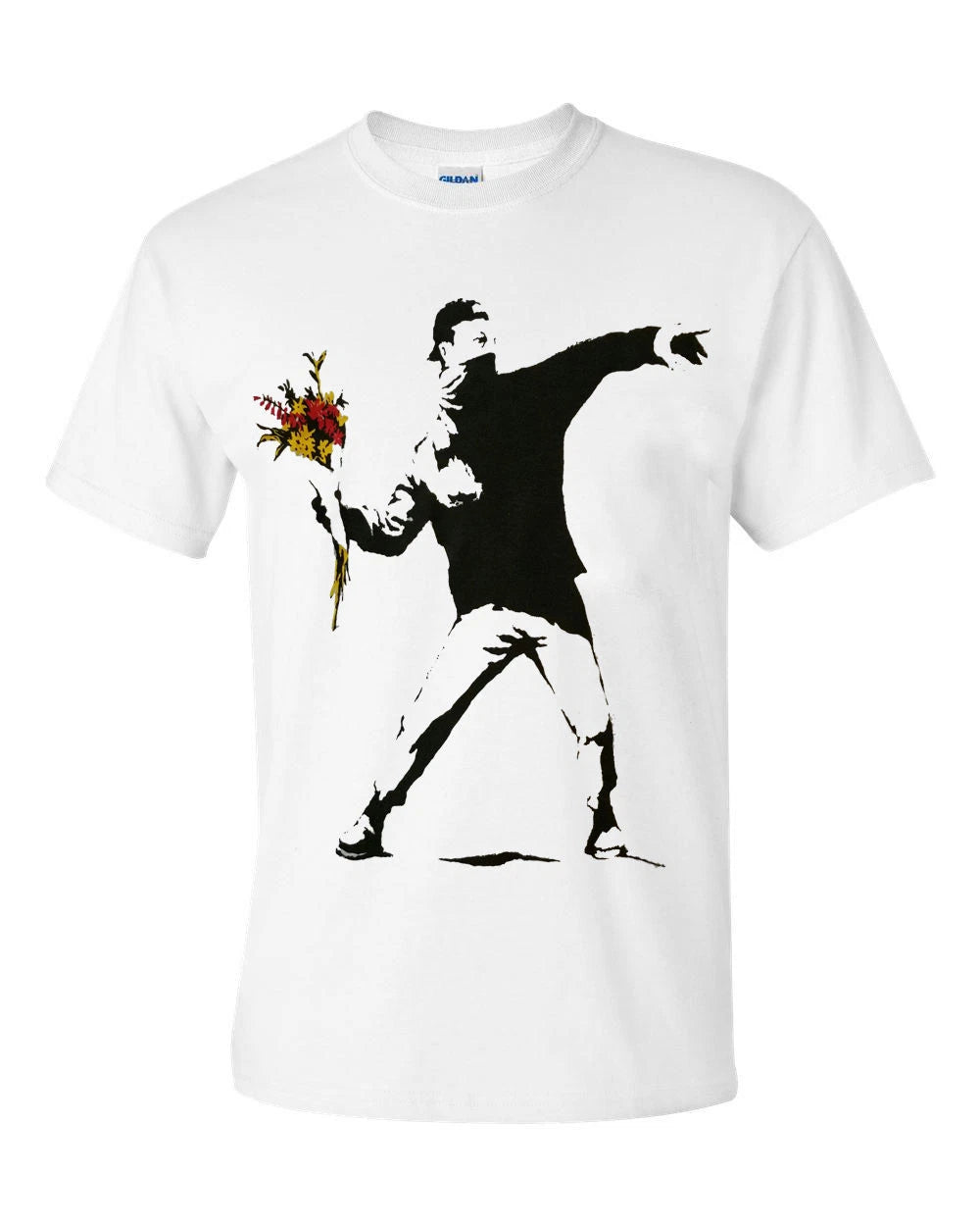Banksy Flower Thrower T Shirt Graffiti Art Urban Art Unisex Top Tee