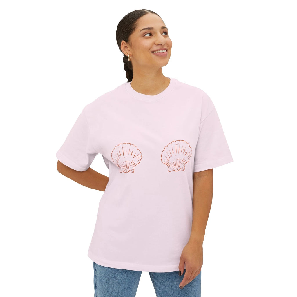 Unisex Oversized Shell Graphic Tee, Summer Casual Shirt, Beach, Trendy