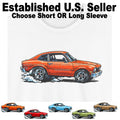 DigiRods Ford Maverick Vintage Model Racing Side View Cartoon Car T Shirt
