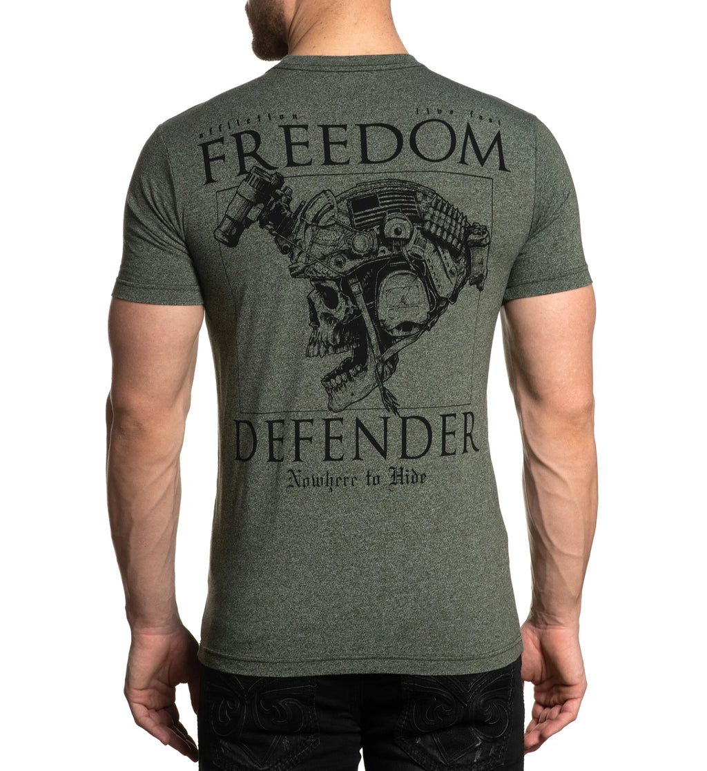 AFFLICTION FD NOWHERE Men's Military Green Biker MMA