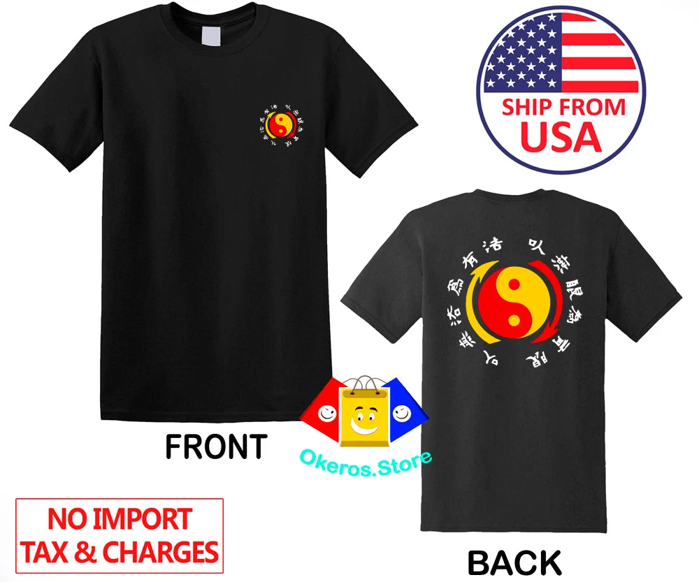 Jeet Kune Do Academy Karate MMA Men's Black Size S to 3XL