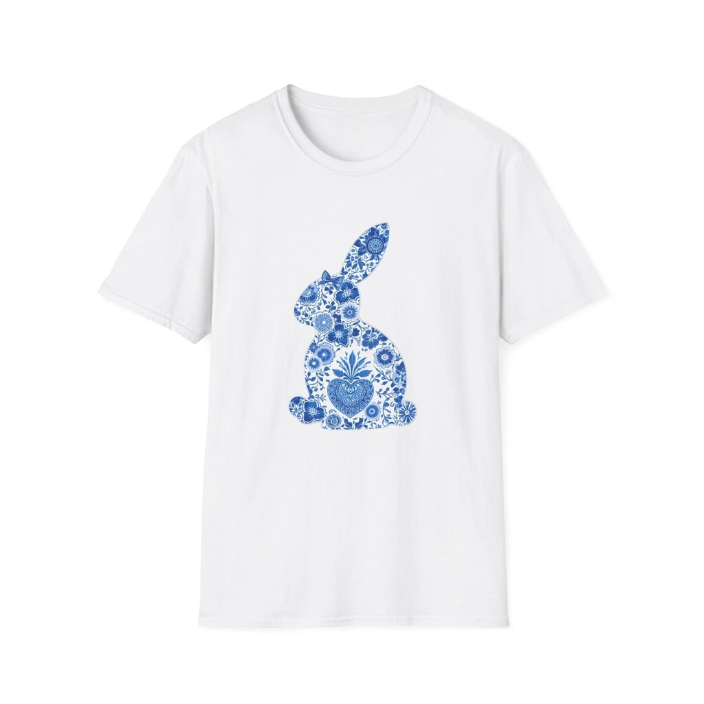 Easter Bunny Chinoiserie T-Shirt Trendy Tee Unisex Rabbit Top Softstyle Tee