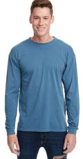 Men's Long Sleeve Blue Dye T-Shirt by NEXT LEVEL #7401 - 100% Cotton