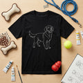 Golden Retriever Dog Line Art Graphic T-Shirt Minimalist Cute Tee Men Women