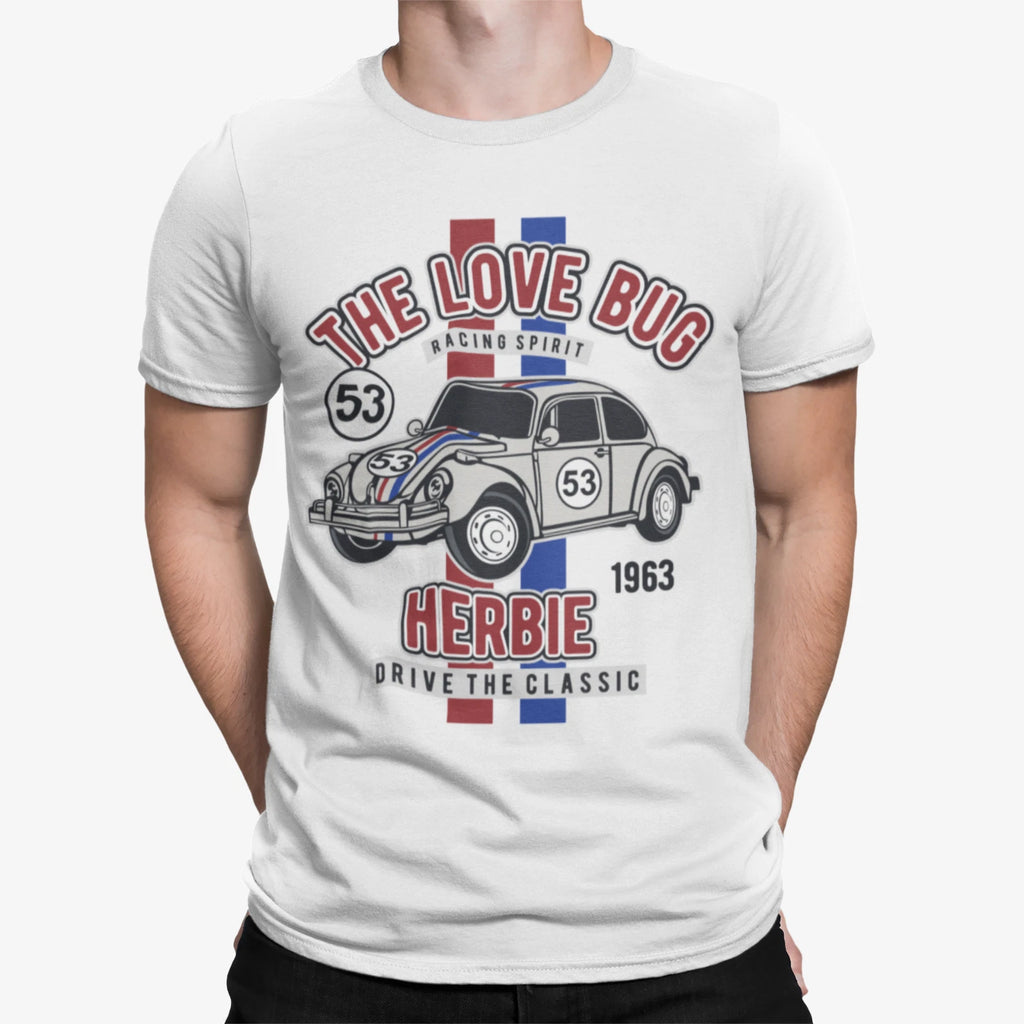 homage 80s 90s stag do tv show film movie t shirt for herbie love bug fans