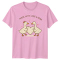 Made With Love & Honk T-Shirt Cute Goose Animal Lover Valentines Day