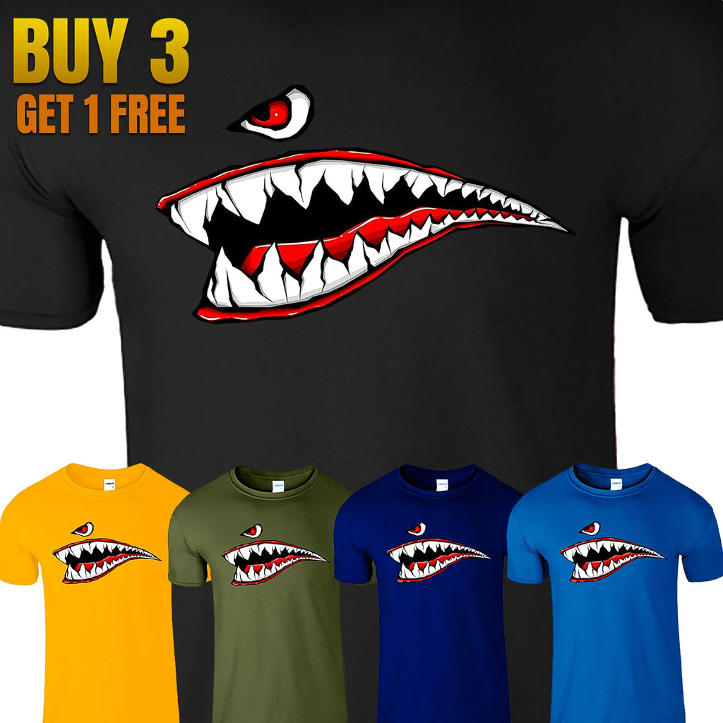 Shark Face Animal Print Sarcastic Men's Short Sleeve T Shirt New Funny Gift Tee