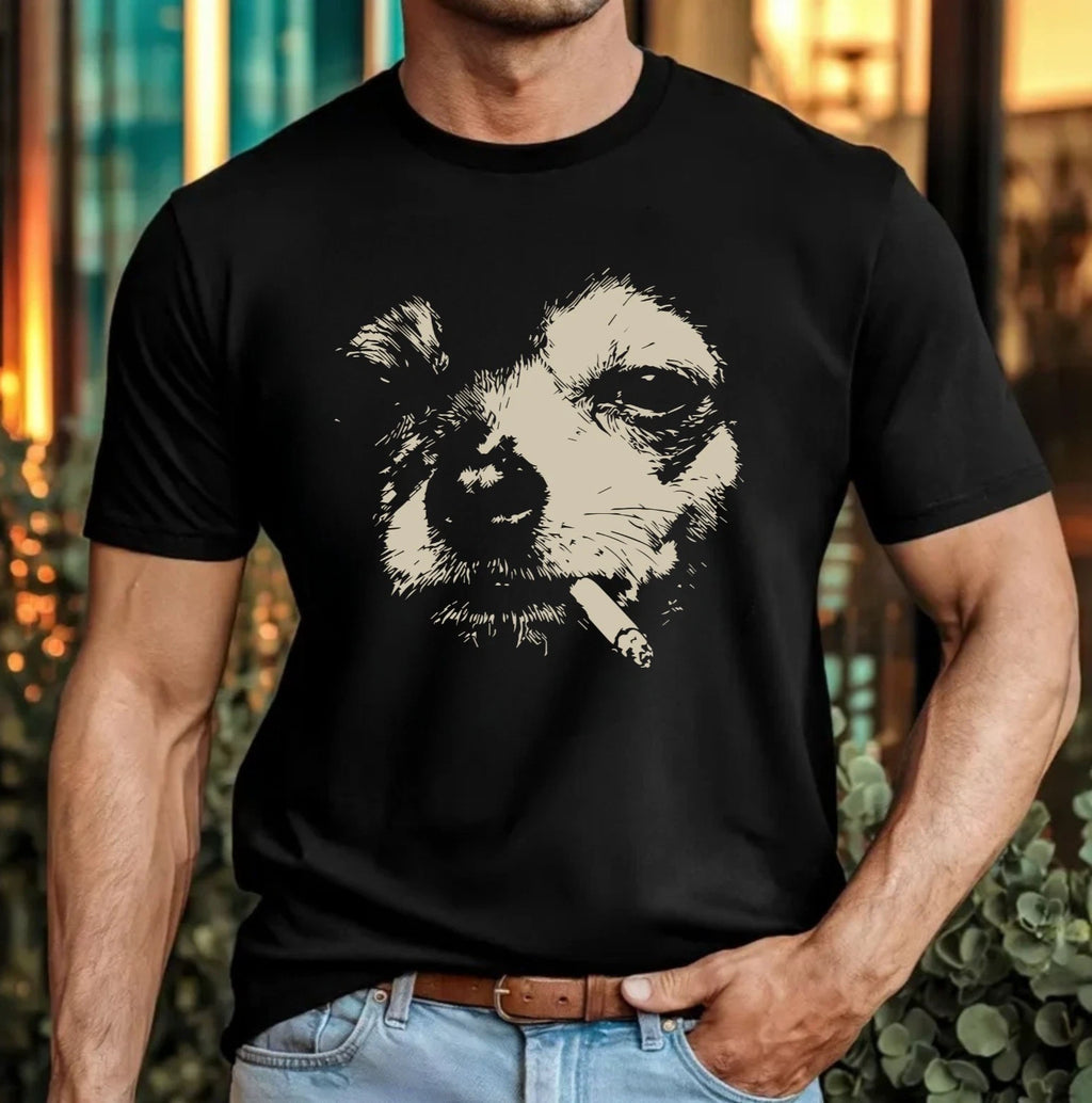Dog Smoking Cigarette Funny Chihuahua T-Shirt - Dog Meme Sarcastic Tee Top