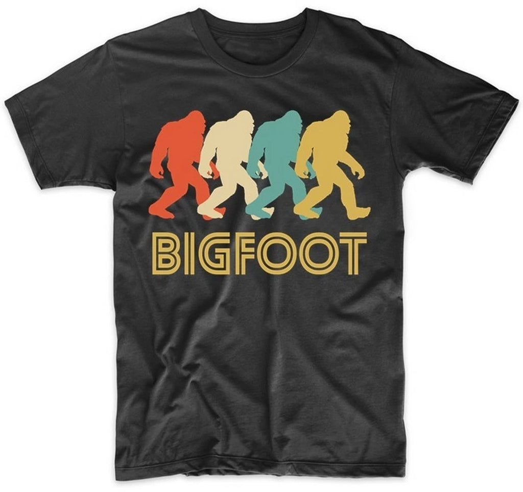 Bigfoot Silhouette Retro Pop Art Sasquatch Graphic T-Shirt