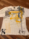 Men’s 2XL Street Art Graphic T-Shirt Urban Grunge Style Vintage Look, Mecca.