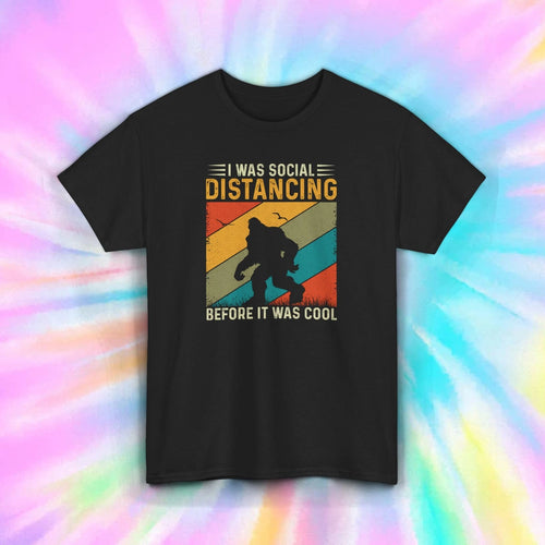 Bigfoot Social Distancing Shirt Sasquatch Retro Funny Gift S-5XL
