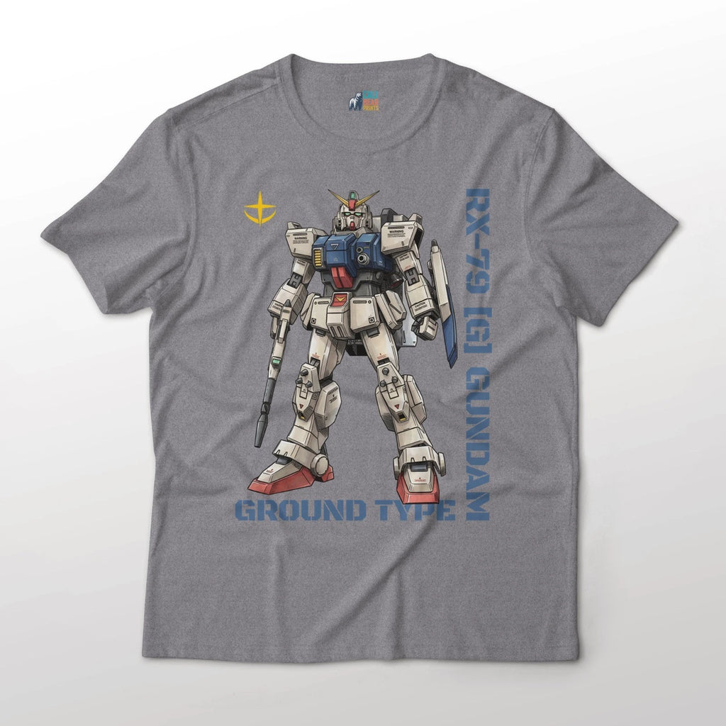 08th MS Team Anime RX-79 Ground Type Gundam Anime Graphic Cotton Tee Shirt